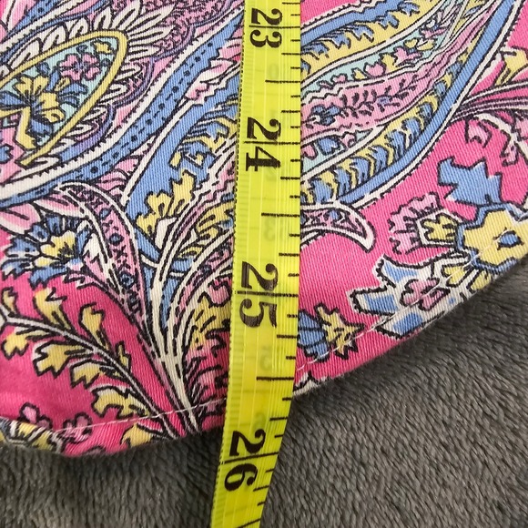 Chaps Womens Pink Paisley Print Button Down Shirt No Iron Long Sleeve Size M - Picture 4 of 6